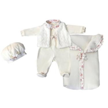 Imagem de Kit saída de maternidade de bebê principe e princesa roupinha em algod