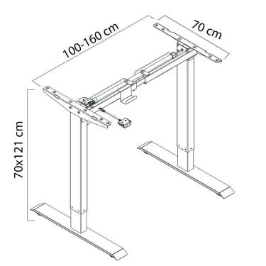 Imagem de Base Mesa Regulagem De Altura Elétrica Elements Misch White
