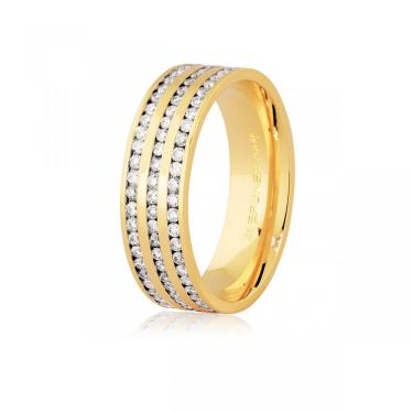 Imagem de Aliança de Ouro 18K 147 com Pontos de Diamante