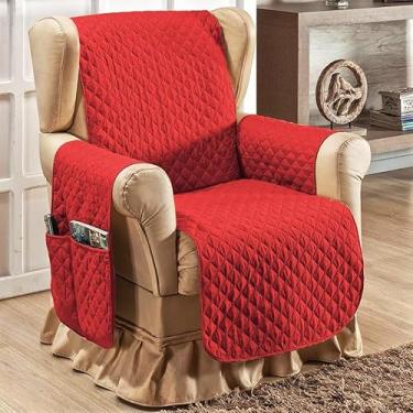 Imagem de Protetor de Poltrona Tecido Macio - Ideal para Casas com Pets e Crianças, Fácil de Lavar e Colocar, Custo-Benefício Incrível – FV Enxovais (Vermelho, 1 Lugar/Poltrona)