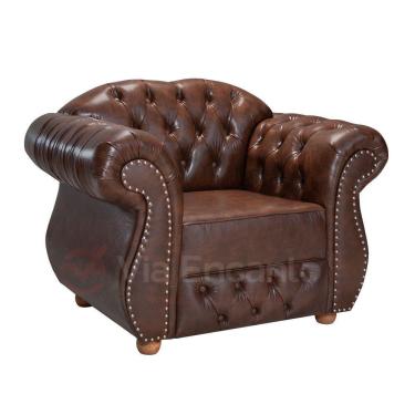 Imagem de Poltrona Chesterfield Merlô Via Encanto Courissimo Marrom