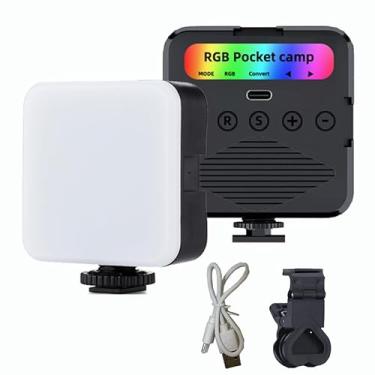 Imagem de Luz LED Portátil para Gravar Vídeo RGB - Iluminação Ajustável 3200K-6500K com Clipe para Celular e Computador, Luz de Preenchimento Profissional para Selfies e Transmissões ao Vivo
