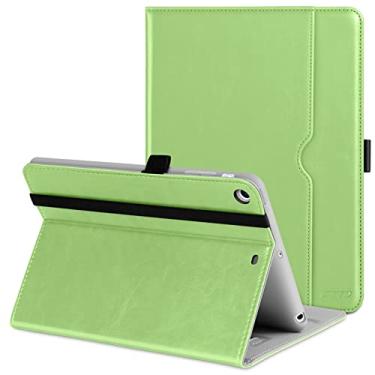 Imagem de DTTO Capa para iPad Mini 1 2 3, capa de couro premium com suporte folio com visualização em vários ângulos e função despertar e hibernar, bolso frontal para Apple iPad Mini 1/Mini 2/Mini 3 – Verde primavera