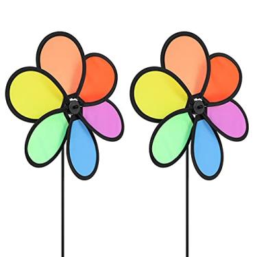 Imagem de Kisangel 2 Peças De Moinho De Colorido Em Forma De Flor Cata- De Pano Para Decoração De Festas Em Gramados Externos