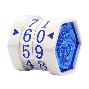 Imagem de ALOBGHDC Contador de Vida MTG Metal com Design de Dragão 3D e Função de Contagem Dual-Ring para Board Games, Card Games e RPGs (Prata Pérola_Azul)