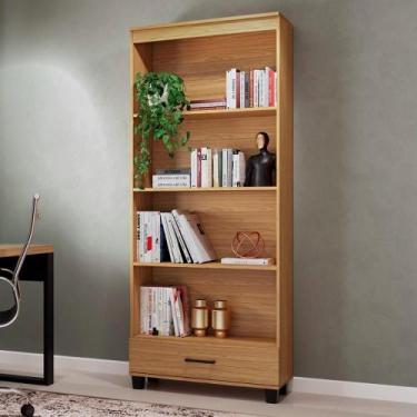 Imagem de Estante Sala 77cm Prateleiras e Gaveta Dalla Costa 100% MDF - Pradel S