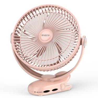 Imagem de BIVBTP Ventilador com clipe de 12000 mAh recarregável, ventilador portátil operado por bateria de 8 polegadas, ventilador pessoal ultra silencioso com grampo forte para carrinho de golfe, mesa de