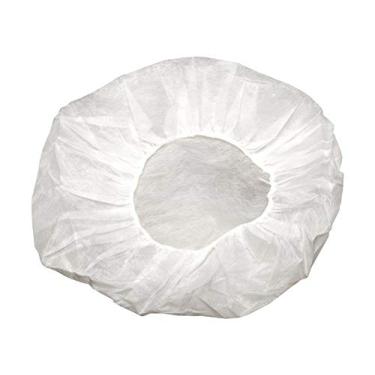 Imagem de Bonés descartáveis de rede para cabelo, serviço de comida de salão de spa, pacote com 100 unidades, 53 cm, branco