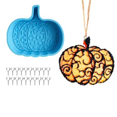 Imagem de Moldes de silicone para carro Freshies, molde de silicone Rifanda Pumpkin Freshies, molde de cera para saboneteira de resina para resina epóxi, molde grande de resina de Halloween para decoração de carro de escritório doméstico