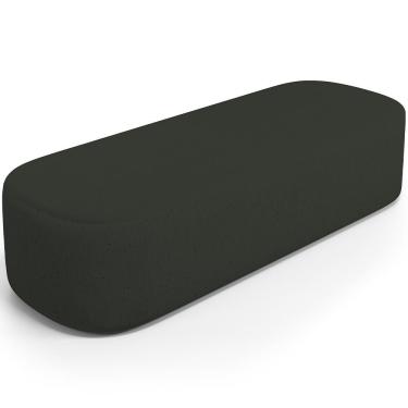 Imagem de Puff Decorativo Orgânico Para Living Quarto 195cm Doha W01 Linho Verde Musgo - Lyam Decor