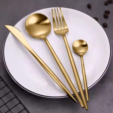 Imagem de Faqueiro Mesa Posta Inox Gold Premium 24 Peças Dourado