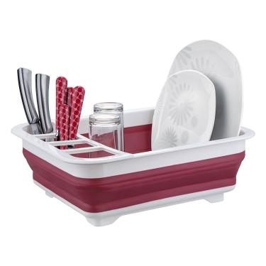 Imagem de Escorredor De Pratos Euro Home Retrátil Polipropileno Vermelho
