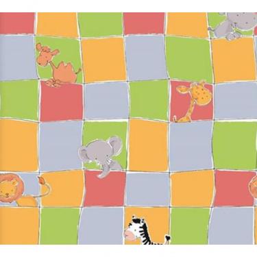 Imagem de Papel De Parede Safari Friends Listrado Colorido Sf6219