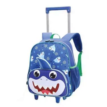 Imagem de Mochila Escolar Infantil Com Rodinhas Baby Tubarão Mck4945 Azul - Ponto Verde