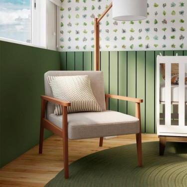 Imagem de Poltrona Laurent Bege e Nogueira - Mobly