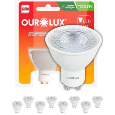 Imagem de 8 Lâmpadas LED Dicróica Ourolux 4w Gu10 Bivolt 2700K Cor da Luz Amarel