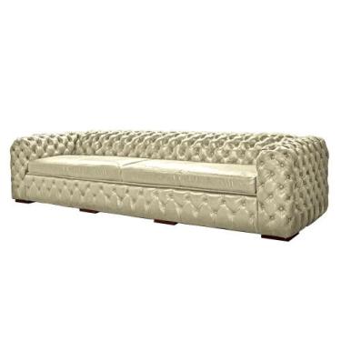 Imagem de Sofá Decorativo Sala de Estar Duquesa 4 Lugares 240cm Couro Tiza - Moz