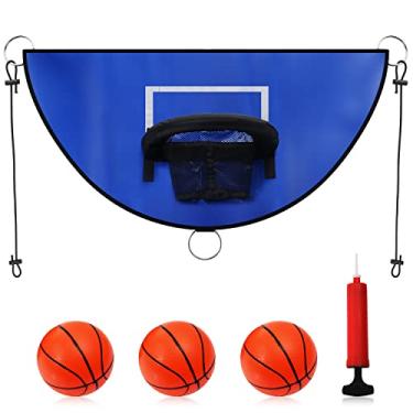 Imagem de TOYMIS Cesta De Basquete Para Trampolim, Aro Destacável Fixação Enterrada Com Mini Bolas Basquete, Acessório Crianças E Adultos, Uso Interno Externo