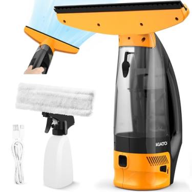 Imagem de KIATO Rodo de janela sem fio, aspirador de vidro elétrico, limpador de janela recarregável com frasco spray, para limpeza de janelas, espelhos, vidro, 2200 mA, WC10