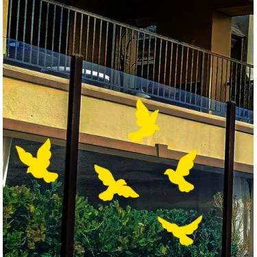 Imagem de Adesivo Pássaros Para Evitar Colisão Em Janelas Vidros sacadas varandas evita acidentes com aves passarinhos (40, AMARELO)