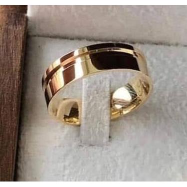 Imagem de Aliança de moedas antigas, com frizo.MASCULINO. - Gasamest Alianças, 1