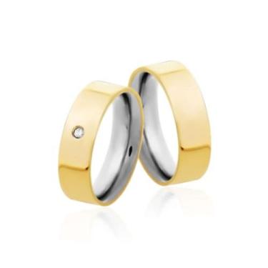 Imagem de Aliança envelopada ouro com aço cirurgico 4 mm - Vi va