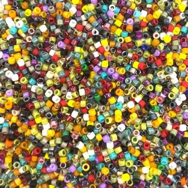 Imagem de Miyuki Delica 11/0 contas de semente - contas de vidro a granel 5 gramas e tamanho 1,6 mm 1000 peças contas de semente de vidro (Mix)