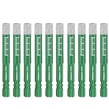 Imagem de Mgtgbao Conjunto De 10 Brocas De Diamante Secas Verdes De 5/16", 10 Brocas De Núcleo Com Haste Sextavada De 8 Mm Soldadas Com Cera De Resfriamento Para Porcelanato, Cerâmica, Concreto, Granito, Már