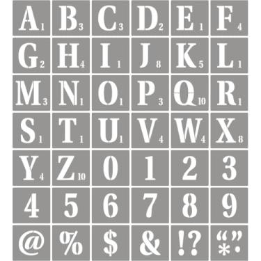Imagem de REOLAN Estênceis de letras de 3,8 cm para pintura – pacote com 42 modelos de letras do alfabeto e números com placas para pintura, estênceis reutilizáveis para quadro-negro, artesanato em madeira e