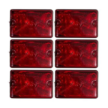 Imagem de 6 Lanterna Lateral Caminhão Carreta Bau Tijolinho Gf0.115