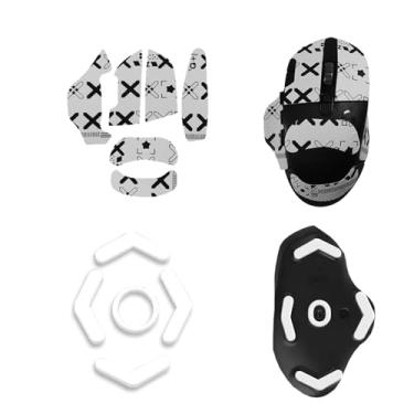 Imagem de NOUKAJU Fita adesiva para mouse Logitech G604 para jogos, bordas arredondadas e curvas patins, kit de atualização de mouse profissional pré-cortado resistente ao suor autoadesivo (almofada de pé +