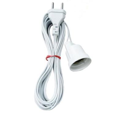 Imagem de Extensão Com Bocal Soquete Lâmpada E27 Voltim 10a, 1,5 Metros / Branco