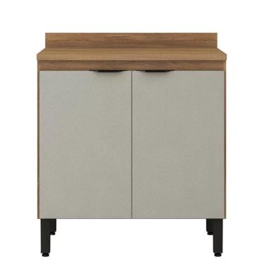 Imagem de Balcão Firenze 2 Portas 80cm Com Tampo Mdp Demóbile Amêndola Nude Prime