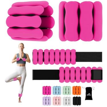 Imagem de Conjunto de pesos de pulso ajustáveis para mulheres, homens e crianças, 500 g x 2 pesos de pilates para caminhada, corrida, silicone para braço e perna, para exercícios em casa, academia, fitness
