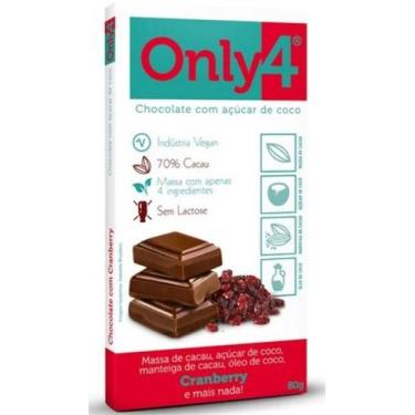 Imagem de Chocolate 70 Cacau Only4 Cranberry 80g - Pastas e Doces Veganos