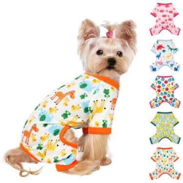 Imagem de Pijama para cães, tamanho grande, para meninos e meninas, de algodão, elástico, roupas para cachorros, fêmeas, masculinas, primavera, verão, cachorrinho (cervo laranja, G)