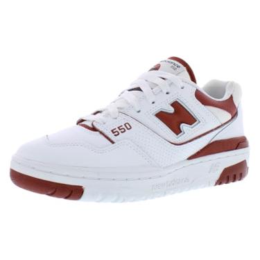 Imagem de New Balance Tênis feminino 550, Branco/vermelho tijolo, 35