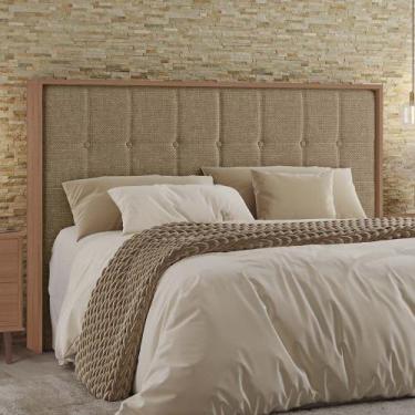 Imagem de Cabeceira Priscila Queen Acolchoada 100% MDF Tuboarte, Freijó Helmi