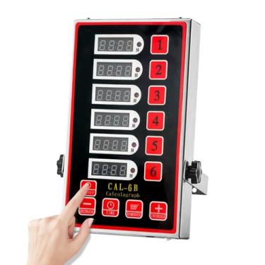 Imagem de Temporizador digital de cozinha de 6 canais com alarme alto e painel inteligente, ajuste de cinco velocidades para fritadeira de restaurante, cozimento