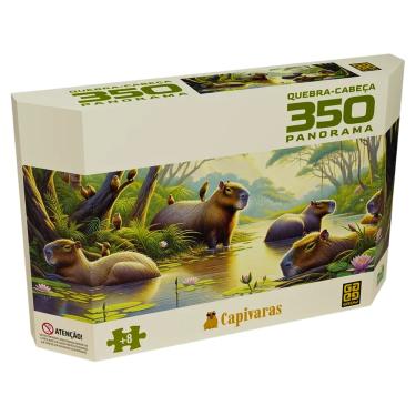 Imagem de Quebra cabeça Puzzle 350 peças Panorama Capivaras Grow
