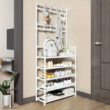 Imagem de Prateleira Organizadora 5 Níveis Para Calçados Roupas Branca