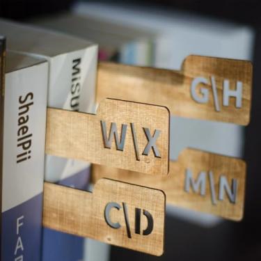 Imagem de Divisores de discos de vinil com abas alfabéticas de A a Z, 13 peças separadoras de madeira para álbum LP de quadrinhos, organizador de revistas em casa, biblioteca escolar