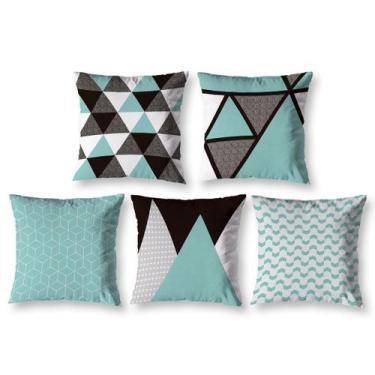 Imagem de Kit 5 almofadas Cheias 40cm x 40cm Decorativas Estampadas Digital Colo