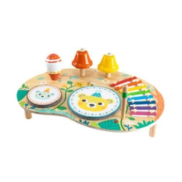 Imagem de oshhni Conjunto de bateria infantil, instrumento musical para bebês, xilofone montessori, brinquedos musicais, mesa musical para crianças de 3, 4, 5 e 6