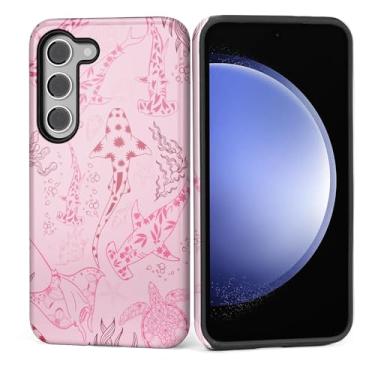 Imagem de Kapadiy Capa para Samsung Galaxy S24 FE [design de tubarão baleia de recife coral] - proteção dupla híbrida (silicone + policarbonato rígido) à prova de choque, capa protetora para homens e mulheres