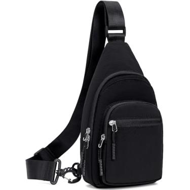 Imagem de nuoku Bolsa tiracolo pequena para mulheres, bolsa tiracolo leve para viagens, uso diário e ao ar livre – preta, cinza, nylon cáqui, Preto, Tendência