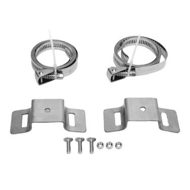 Imagem de AUNMAS Suporte de Montagem de Pólo Ajustável, Suportes de Montagem de Sinal de Aço Inoxidável Fortes Com Alças de Alça de Aquecedor de água Grandes para Placas de Rua, Painéis Solares,