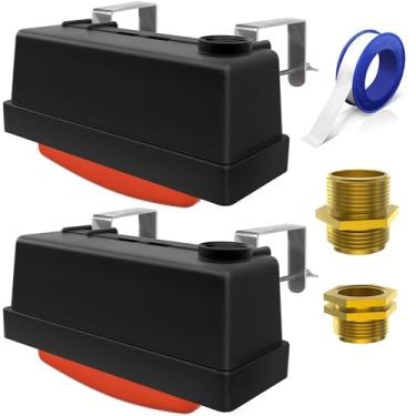 Imagem de Toldear Válvula flutuante de bebedouro para tanque de estoque, controle automático do nível de água para gado, cavalo, galinha, animal, peixes, piscina com conector de mangueira de metal e fita Ptfe