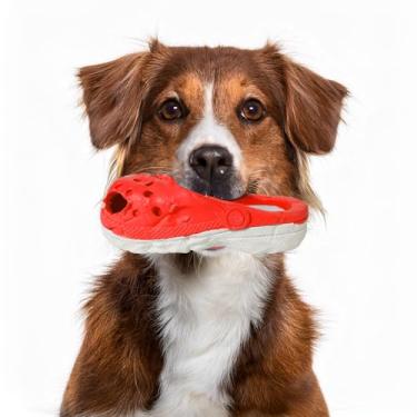 Imagem de PETOPIA Brinquedo De Borracha Durável, Interativo Para Filhotes, Mastigadores Agressivos, Raças Pequenas E Médias, Cão Resistente Treinamento Limpeza Dos Dentes, Indestrutível (Chinelo Vermelho)