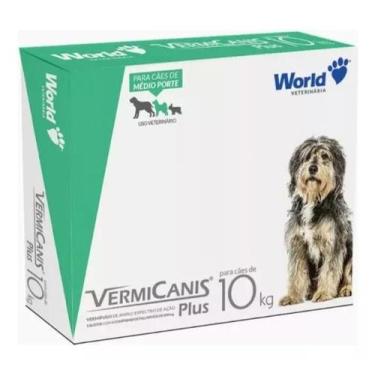 Imagem de Vermífugo P/ Cães 10kg Vermicanis Plus 800mg World C/4 Comprimidos